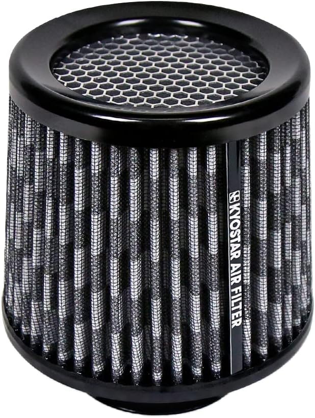 KYOSTAR Universal 3" (76mm) High-Flow Air Filter, Reusable Cone Cold Air Intake, High Performance Clamp-On Car High Flow Air Kit, Flange Diameter: 3 Inch, Filter Height: 6.4 Inch, Carbon Fiber Pattern
