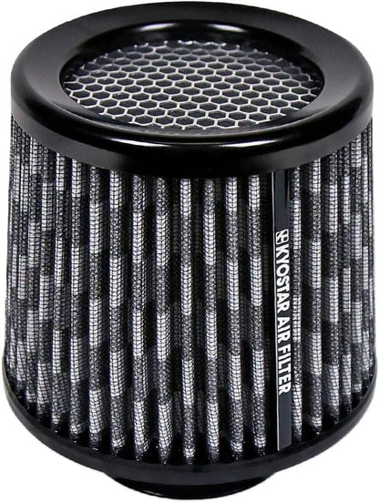 KYOSTAR Universal 3" (76mm) High-Flow Air Filter, Reusable Cone Cold Air Intake, High Performance Clamp-On Car High Flow Air Kit, Flange Diameter: 3 Inch, Filter Height: 6.4 Inch, Carbon Fiber Pattern