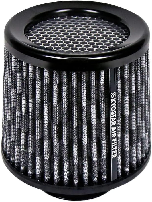 KYOSTAR Universal 3" (76mm) High-Flow Air Filter, Reusable Cone Cold Air Intake, High Performance Clamp-On Car High Flow Air Kit, Flange Diameter: 3 Inch, Filter Height: 6.4 Inch, Carbon Fiber Pattern