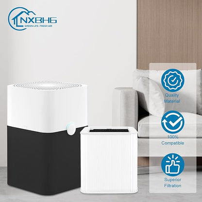 211+Replacement Filter Compatible with Blueair Blue Pure 211+ Air Puri-Fier, 2 in 1 Filtration of Particle Dust Pet Dander Filter&Smoke Odor Activated Carbon Filter for Home Bedroom, White, 2 Pack