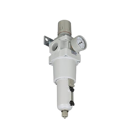 PneumaticPlus SAW600-N06BG-MEP Compressed Air Filter Regulator Piggyback Combo 3/4" NPT - Metal Bowl, Manual Drain, Bracket, Gauge