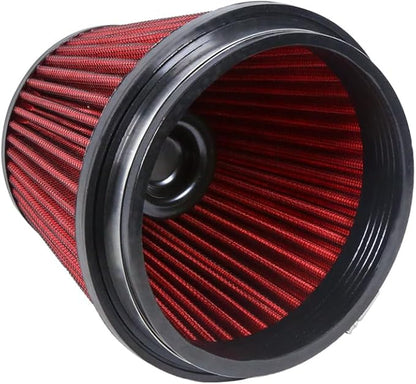 KYOSTAR Universal 6" (152mm) High-Flow Air Filter, Reusable Cone Cold Air Intake, High Performance, Washable, Clamp-On Car High Flow Air Kit, Flange Diameter: 6 Inch, Filter Height: 6.2 Inch, Red