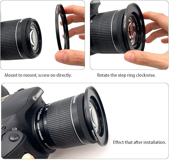 Metal Step Up Ring, 95mm to 105mm 95-105mm Step Rings 2 Pieces Step-Up Lens Adapter Ring for Canon Nikon Sony Camera Lens LingoFoto