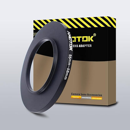 55mm Lens to 58mm Camera Lens Adapter,55mm to 58mm Filter Step-Up Adapter Ring,Compatible All 58mm Filter Accessory