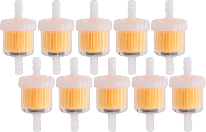 10PCS 1/4 Inch Gas Inline Fuel Filters, with magnet, Universal for Stratton Small Engine, Kohler, Kawasaki, Birggs, John Deere, Gasoline Generator Lawn Mower Motorcycle