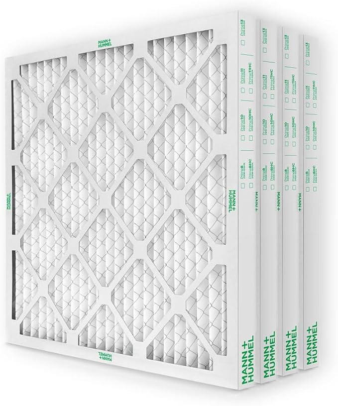 Mann+Hummel 20x24x2 MERV 8 Pleated HVAC AC Furnace Air Filters. 4 Pack. (Exact Size: 19.38 x 23.38 x 1.75 Inches)