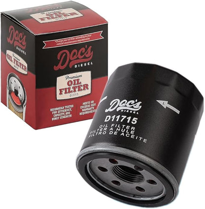 Doc's Diesel Oil Filter 12-Pack D11715-12 | Compatible with Chevrolet/GMC 3.0L Duramax 2020+ | Replaces PF66