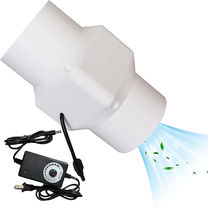 HVAC Exhaust Ventilation Fan 3 Inch 12v Inline Duct Fan Low Noise Speed Adjustable Variable Vent Blower 14w Powerful Air Exhaust Booster (Color : Adjustable Speed, Size : 14w)