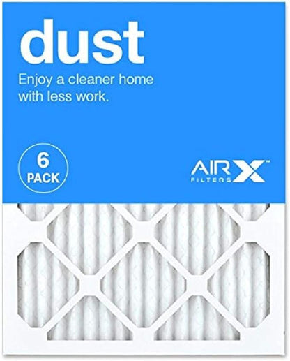 AIRx DUST MERV 8 Pleated Air Filter - Made in the USA - Box of 6-16x20x1 Furnace Filter