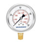 MEASUREMAN 2-1/2" Dial Size, Glycerin Filled Pressure Gauge, 0-400psi/2800kpa, 304 Stainless Steel Case, 1/4" NPT Lower Mount