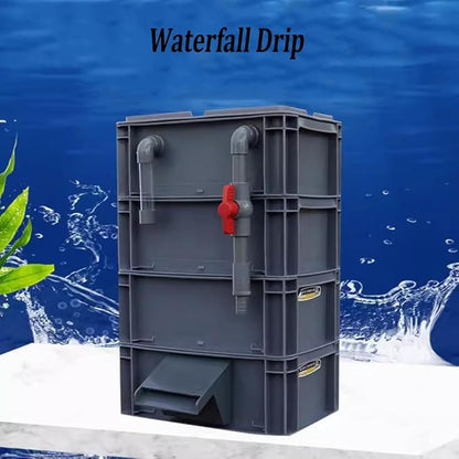 GRRICEPL Fish Tank Filter Box, Waterfall Bio-Filtration Aquarium, Turtle Tank Filter, Pump and Filter Media Not Included (Color : Gray, Size : 30x20x33cm)