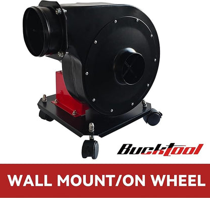 BUCKTOOL 1.2HP Wall Mount Dust Collector for Woodworking, 660 CFM Airflow, 2-Micron Dust Filter Bag, Shop Dust Collection, DC30CW