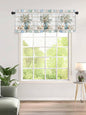 Kitchen Valances for Window, Ocean Starfish Conch Shell Eucalyptus Light Filtering Rod Pocket Valance Curtain, Colorful Wood Grain Short Curtains Window Topper for Bedroom Living Room 54x18in
