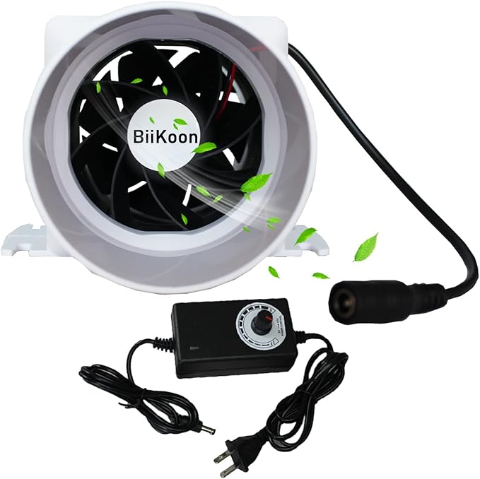 3 Inch 53 Cfm Inline Duct Ventilation Fan HVAC Exhaust Intake Fans 12V 10W Vent Blower for Hydroponics Grow Tent Attic Kitchen (Color : Adjustable Speed, Size : 10w)