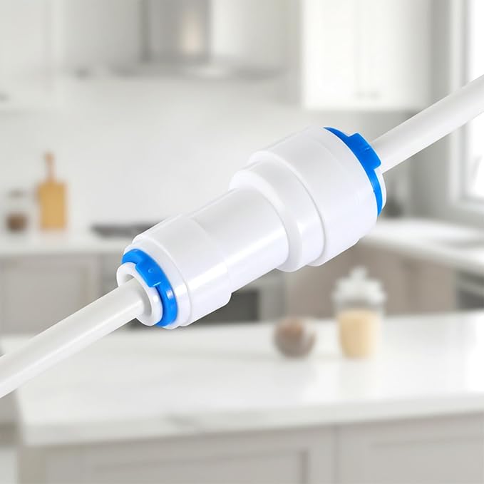 4 PCS 1/4 to 3/8 Water Line Adapter Push Connector 3/8 Quick Connect Fittings Od Quick Straight Push Connector for Purifiers Filters Water Systems