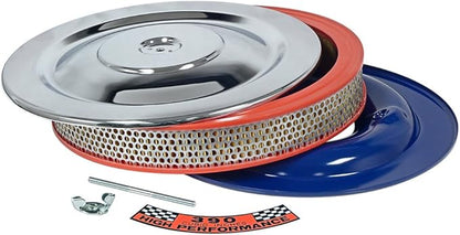 Compatible/Replacement For 1965 Galaxie, Custom 390 V8 Police Car Air Cleaner Hi-Po Style Round 14 Inch Chrome (EBC5ZZ-9600WKT)