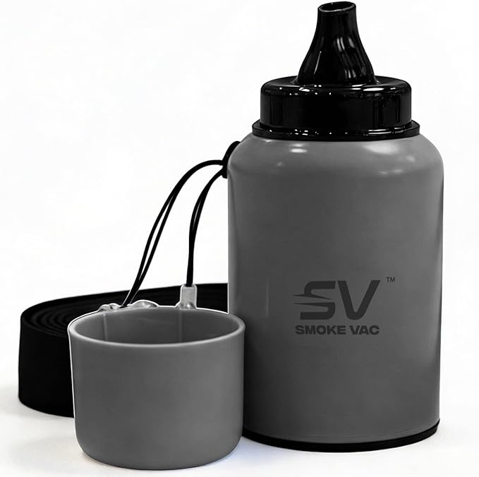 SmokeVac Handheld Personal Air Filter with 4-Layer Filtration & One-Way Check Valve – Portable Smoke & Odor Eliminator for Home, Car, Travel & Events (Grey)