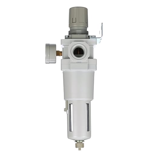 PneumaticPlus SAW600-N06BG Compressed Air Filter Regulator Piggyback Combo 3/4" NPT - Poly Bowl, Manual Drain, Bracket, Gauge