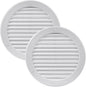 Vent Systems 5" Inch (Opening Dimensions) - Pack of 2 - White Soffit Vent Cover - Plastic Round Air Vent Grille - Built-in Mesh Screen - HVAC Register Louver for Bathroom, Home, Kitchen