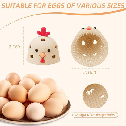 Silicone Egg Brush Cleaner, Egg Cleaner for Fresh Eggs, Egg Scrubber for Fresh Eggs, Egg Washer for Fresh Eggs, Reusable Cleaning Tools for Egg Washer (Khaki)