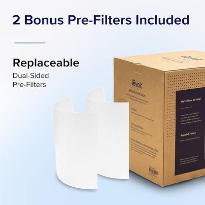 LEVOIT Core 400S-P Air Purifier Smoke Remover Replacement Filter, Genuine 4-in-1 Air Filters, Supports HEPA Sleep Mode, High-Efficiency Activated Carbon, Core 400S-RF-SR, Blue, 1 Pack