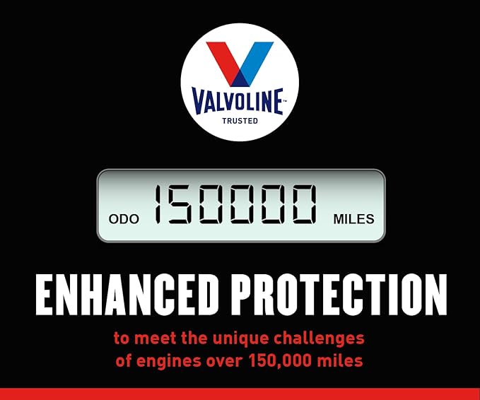 Valvoline High Mileage 150K with Maxlife Plus Technology Motor Oil SAE 10W-30 5 QT, Case of 3