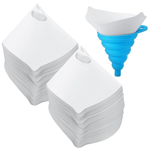 JANYUN 150 Pcs Paint Strainers With Cone Silicone Funnel Filter, Nylon Mesh Resin Filter, Paper Cone Disposable for Automotive Spray, Art Painting