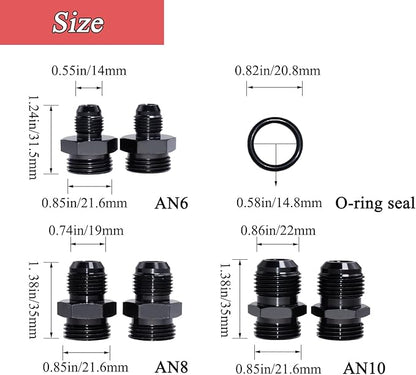 Inline Fuel Filter 100 Micron with 6AN 8AN 10AN Fuel Filter Adapter Universal 50MM, 1 set Inline fuel filter Red