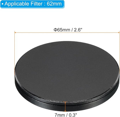 PATIKIL 62mm Lens Cap, Camera Lens Cap Cover Universal Lens Filter Stack Cap Front Metal Protective Case Cover with Cleaning Cloth for Photography Camera Filter