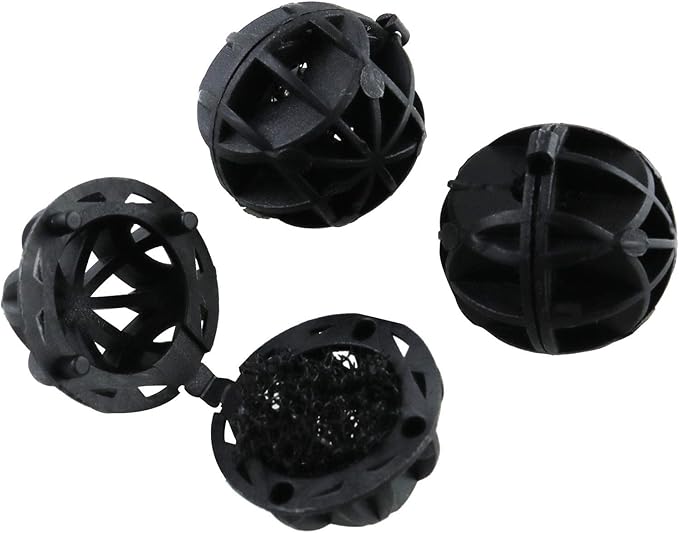 100pcs Bio Balls Filter Media with Sponge Aquarium Filter Media Tank Bio Balls, for Fish Tank, Aquarium, Pond Filter Media