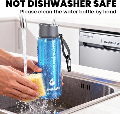 SurviMate 5-Stage 0.01μm Ultra-Filtration Filtered Water Bottle, BPA-Free Material, NSF/ANSI 42&372 Certified, Portable Water Filter Bottle for Survival, Camping, Hiking, and Emergency Use