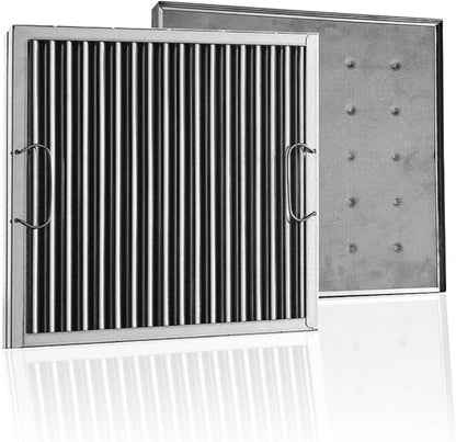 Captrate COMBO Stainless Steel Baffle Restaurant Hood Filter, (16" High x 20" Long)