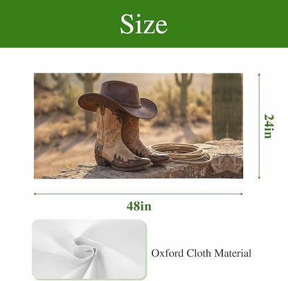 Fluorescent Light Covers, Cowboy Western Magnetic Light Covers for Ceiling Lights, Cowboy Hats Boots Desert Cacti Vintage Fluorescent Ceiling Shade Filters for Classroom Bedroom Office 4x2Ft x 1PCS