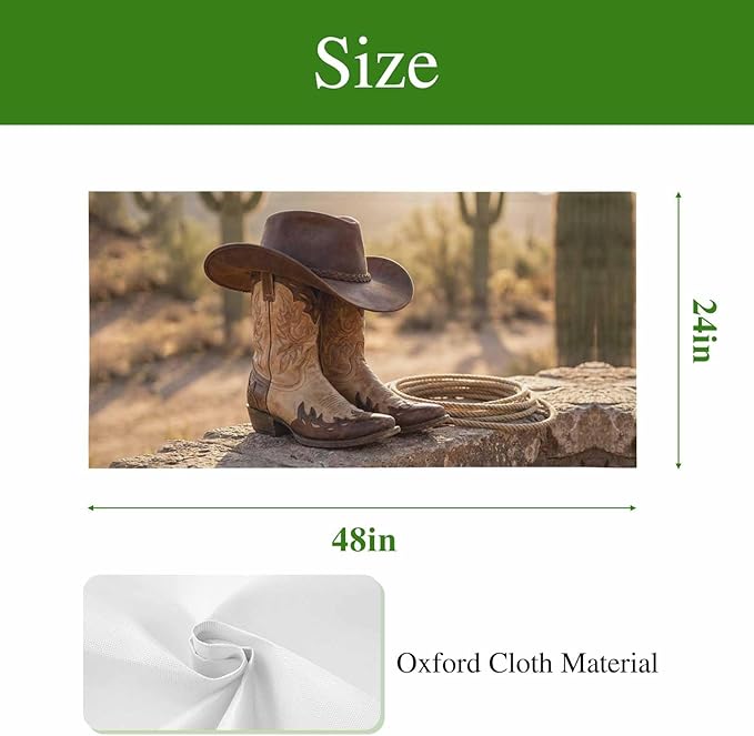 1 Pack Fluorescent Light Cover, Cowboy Western Light Covers for Ceiling Lights, Cowboy Hats Boots Desert Cacti Vintage Magnetic Lights Filters Ceiling Shade for Classroom/Office - 4 x 2 Feet