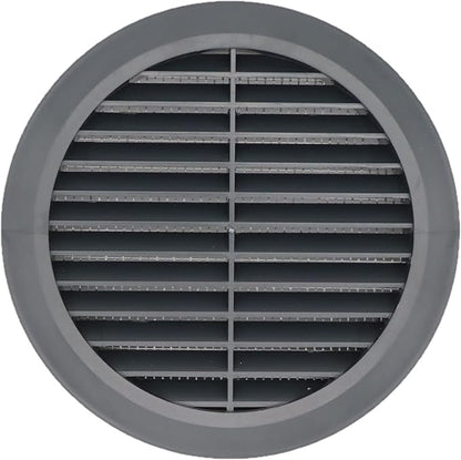 Graphite/Gray 5" Inch Round Ventilation Grille with Insect mesh. (Duct 5Ø / Grille 6Ø) Ventilation Applications. Indoor and Outdoor Vent Cover. Available 3 Sizes / 4 Colors.