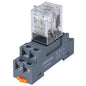 Electromagnetic Power Relay, 8-Pin 10 AMP 24V AC Relay Coil with Socket Base, LED Indicator, DPDT 2NO 2NC - MY2NJ [Applicable for DIN Rail System]