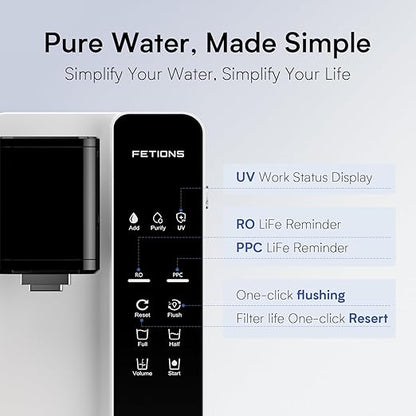CT2 Reverse Osmosis Water Filter Countertop, 5-Stage RO Water Filtration System, Water Purifier for Home, No Installation, 4: 1 Pure to Drain