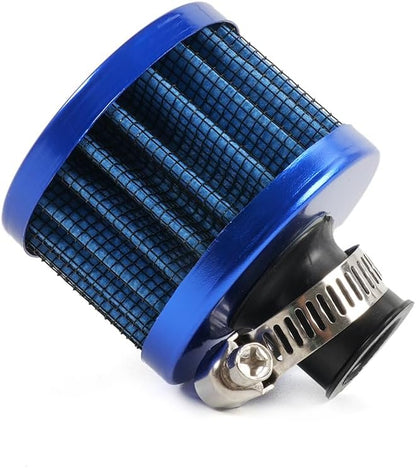 MUGE RACING 2Pcs Air Filter Cold Air Intake Filter Breather 12mm Valve Cover Breather Filter For Car and Motorcycle(Blue)
