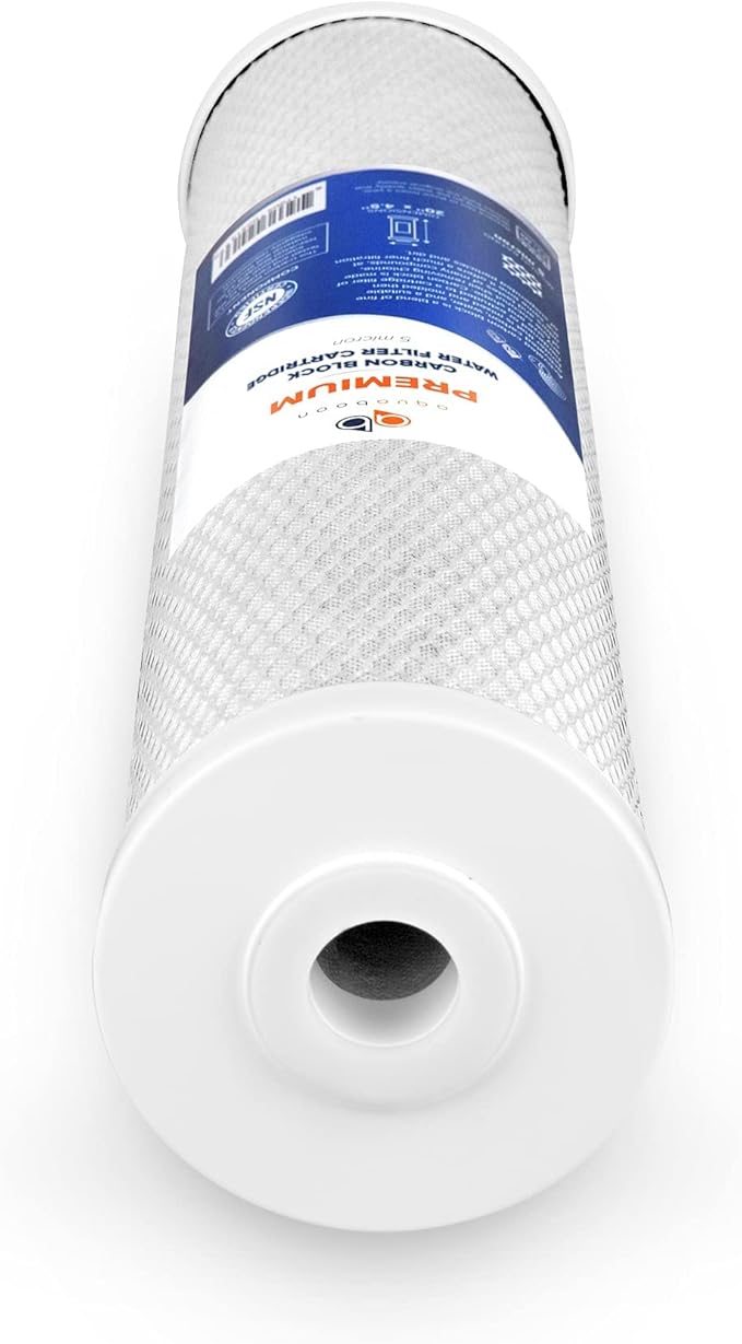 Aquaboon 5 Micron 20 x 4.5 Premium CTO Activated Carbon Water Filter Cartridge Replacement for Whole House Compatible with FC25B, EP-20BB, 6-PACK