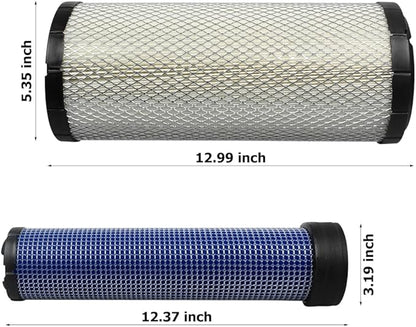 2SET P827653 P829332 Air Filter Kit Compatible with Bobcat 863 863G 964 873 873G Kubota Excavator KX080-4 KX080-3 KX080-3T Skid Steer Loaders SSV75C SSV65C Replace 6666375 6666376