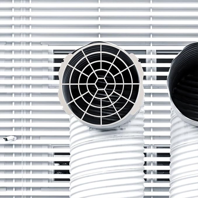 2Pcs White Window Adaptor Filter Screen Window Exhaust Hose Interface for Portable Air Conditioner 150mm Exhaust Hose Connector Portable Air Conditioner Air Conditioner Parts and Accessories
