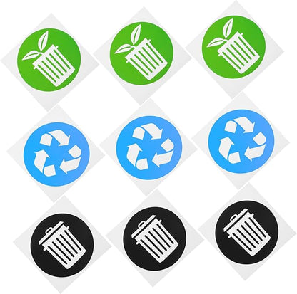 Artibetter 12PCS Self-Adhesive Trash Recycling Stickers for Indoor and Outdoor Use Garbage Sorting Labels Symbols for Easy Identification