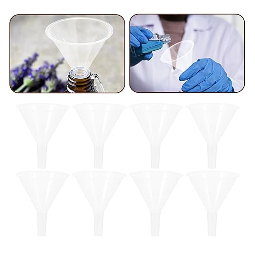 Veemoon 20pcs Short Stem Lab Funnels 60mm for Scientific Liquid Filling, Classroom and Laboratory Use, Chemical Filter Funnel Set
