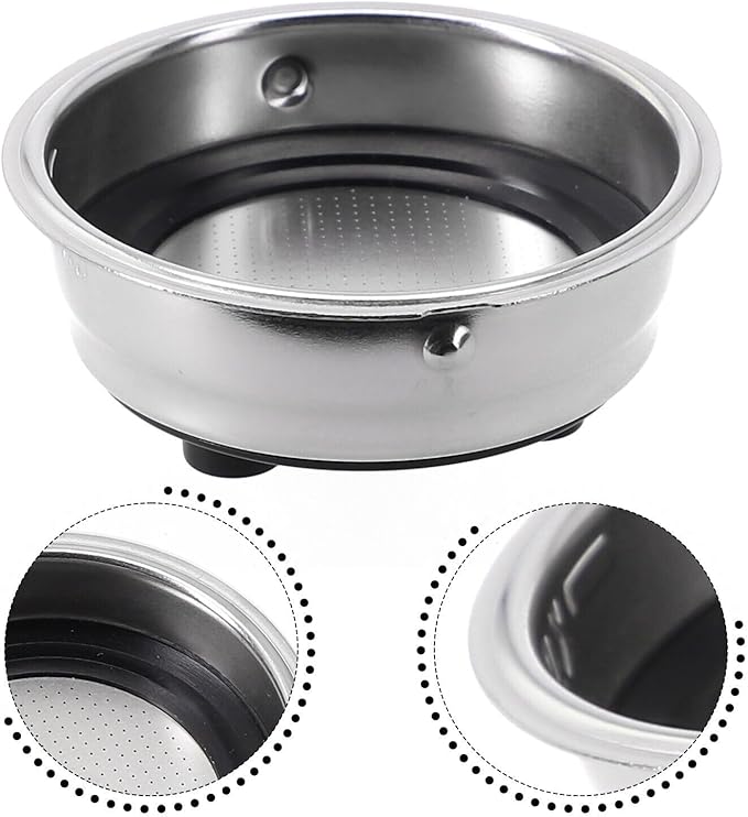 2-Pack Pressurized Coffee Filter Basket 51mm Portafilter Basket for Espresso Machine Single and Double Serving(Detachable basket set)