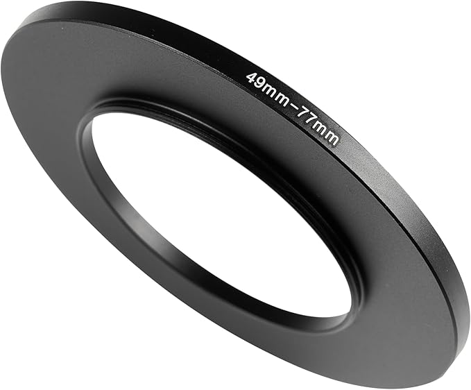 49-77mm Metal Step-Up/Down Ring Adapter Compatible with Mirrorless Cameras DSLR Lens, UV CPL ND Filter Thread Converter, Black