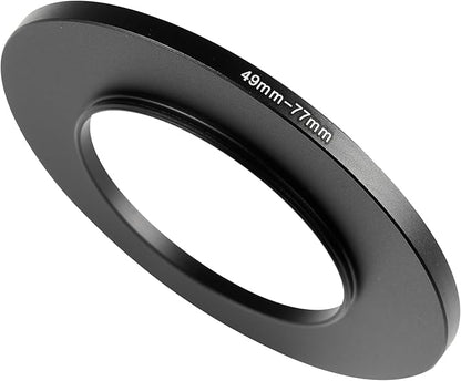 49-77mm Metal Step-Up/Down Ring Adapter Compatible with Mirrorless Cameras DSLR Lens, UV CPL ND Filter Thread Converter, Black