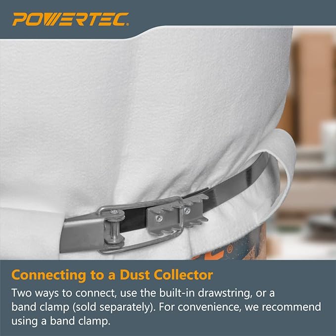 POWERTEC 70333 Dust Collector Bag, 21" x 31", 1 Micron Filter, For JET, Grizzly, Shop Fox, Wen, Harbor Freight, and POWERTEC DC-1512
