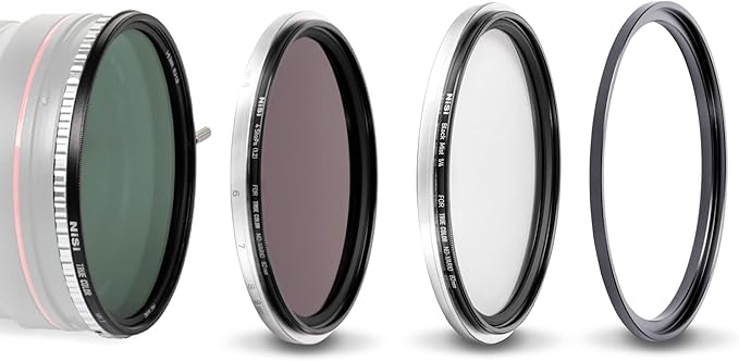 NiSi 72mm Swift 1-9 Stop VND Mist Kit | 1-5 Stops VND, 4-Stop ND, and Black Mist 1/4 Filters | Photography and Videography