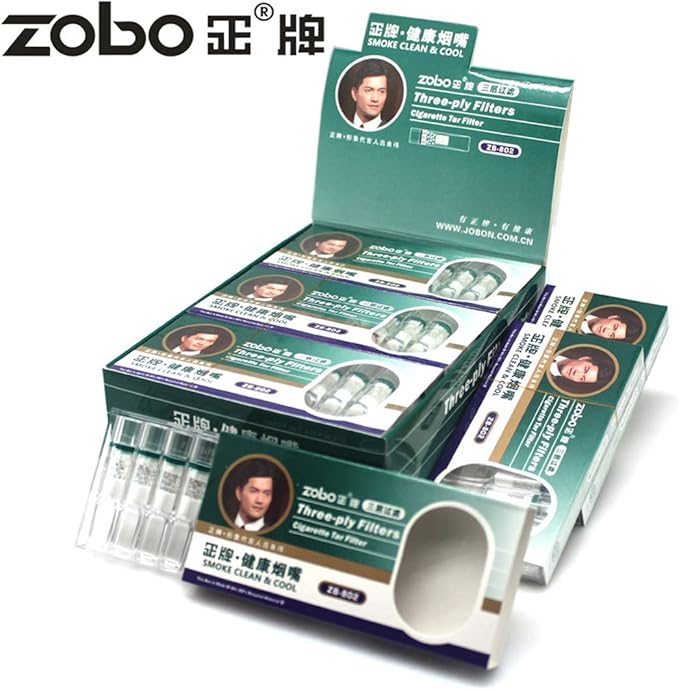 ZOBO Disposable Cigarette Filters Three-Layer Microporous Multi-Filtering to Reduce Tar and Smoke Stains (120 Per Pack) Elegant and Stylish Design, Suitable for Regular and King Size of Cigarettes