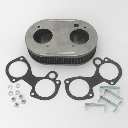 KIPA Air Filter assembly For arbuertor DCOE 40DCOE 45DCOE 48DCOE 40 45 45 mm Stainless Plate washable filter element 1 3/4" Tall With Mounting gasket hardware 56-1310 OEM # 99217.517 99217517